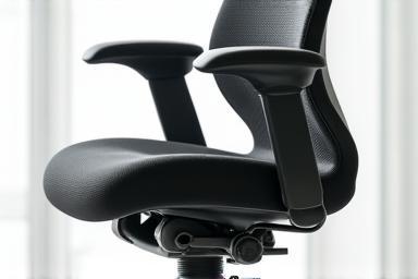 Close-up image of an ergonomic office chair