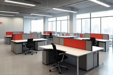 Image of modern modular office workstations